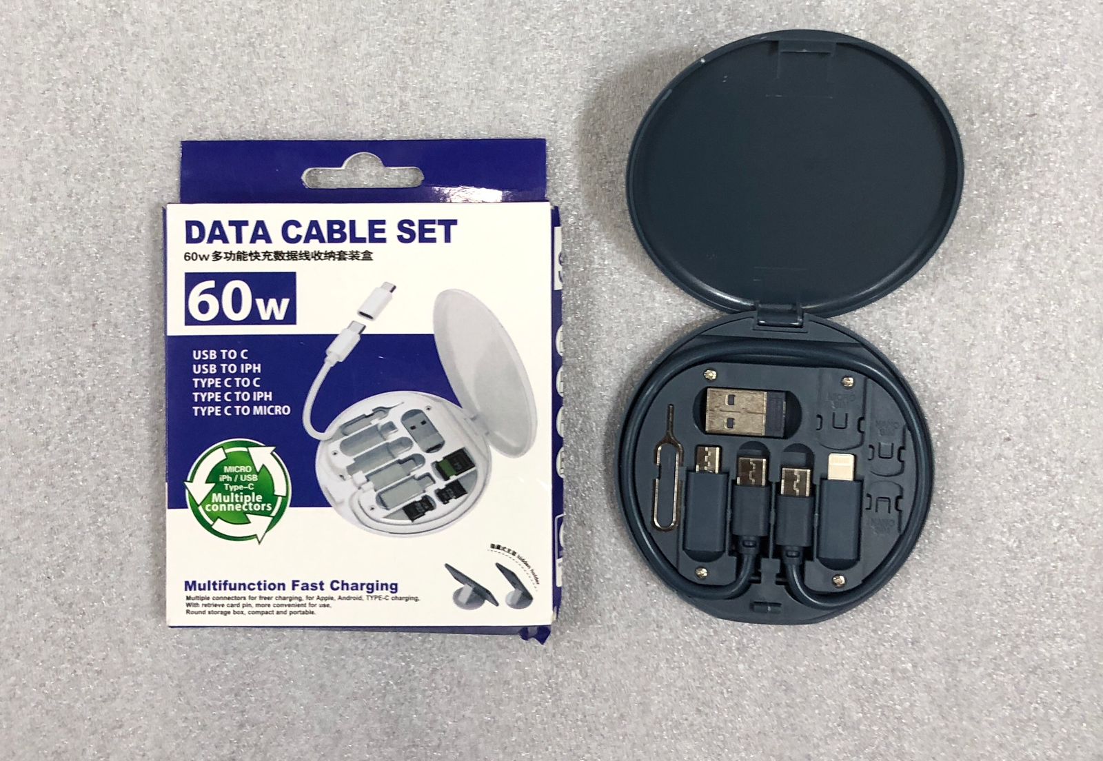 Multifunctional Fast Charging Cable Set 60w– For Android & iPhone