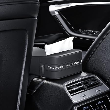 Universal Leather Armrest Cover with Tissue Holder