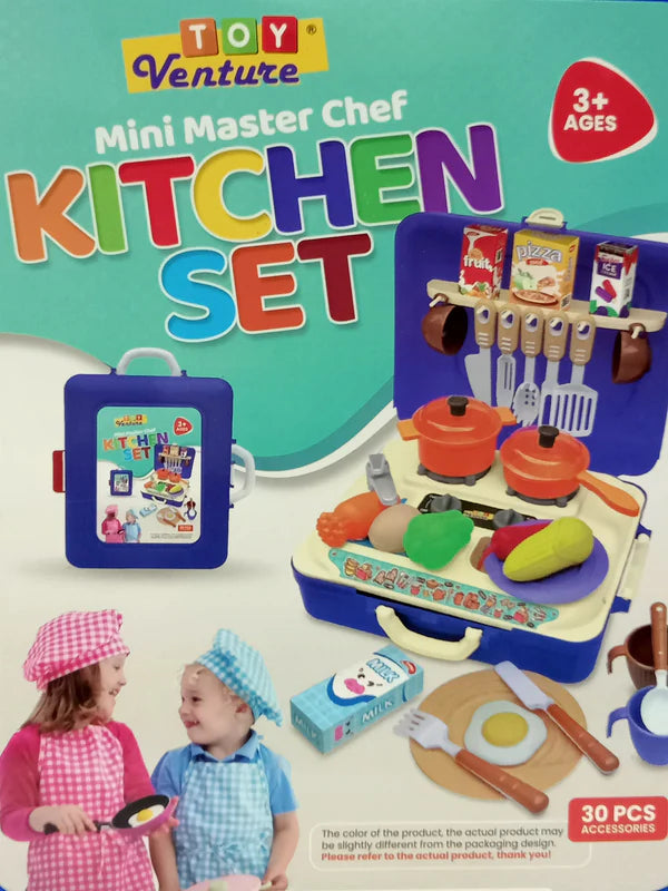 2 in 1 Kitchen Set For Kids Portable Pretend Play Little Chef Set Toys For Kids With Suitcase Role Play Cooking Kitchen Set Kids Toys for Girls Kitchen Set For Unisex