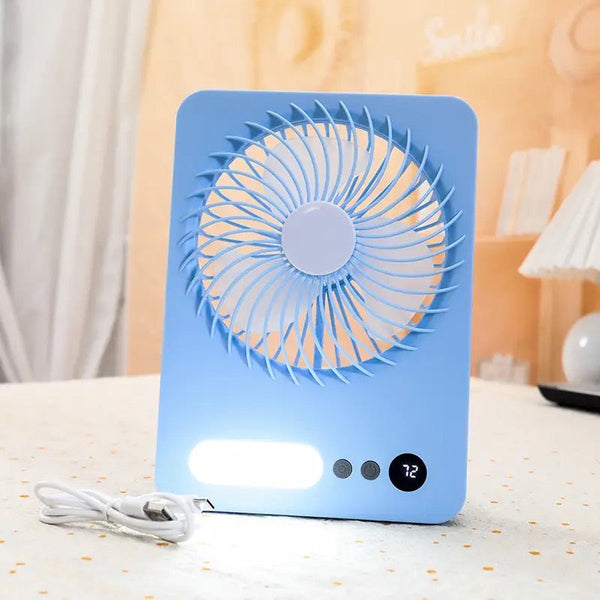 FOLDABLE SLIM MINI SUMMER DESK FAN WITH LED LIGHT