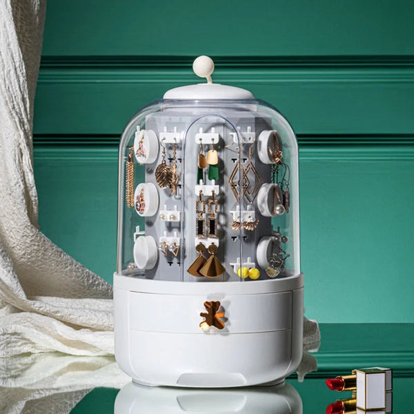 ROTATING JEWELRY ORGANIZER WITH DRAWER