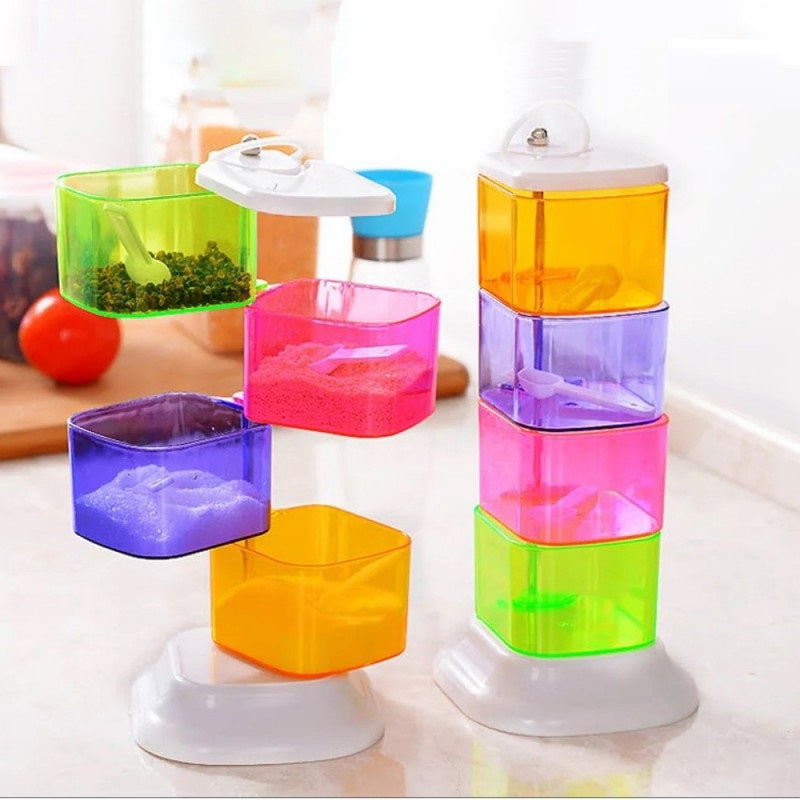 Rotating Seasoning Masala Box Stand 4 Layer