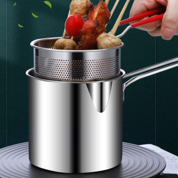 Double Layer Stainless Steel Deep Frying Pot