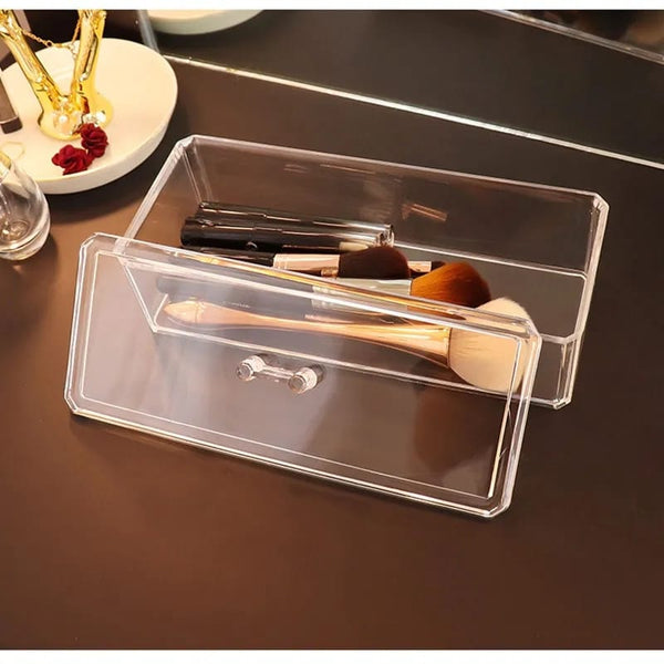 Acrylic Makeup Cosmetic Box Brush Pen Pencil Holder Storage Organizer Container Box With Cover