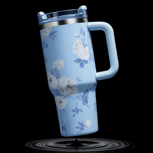 Elegant Floral Insulated Tumbler – Stylish & Durable Travel Mug