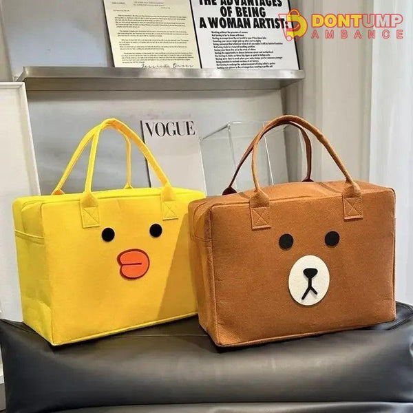 Cute Cartoon Duck Felt Bag – Soft, Lightweight & Fun Travel Companion
