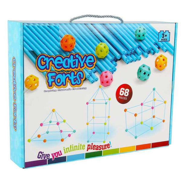 68 PIECES KIDS CREATIVE FORTRESS DIY BUILDING TOY SET