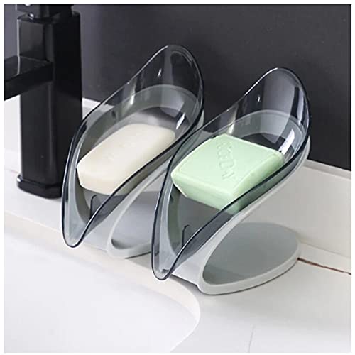Elevated Leaf-Shaped Self-Draining Soap Dish (Highlights the unique shape and key function)