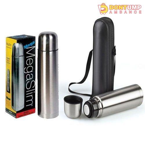 1.0 Liter MegaSlim Stainless Steel Water Bottle With Leather Cover