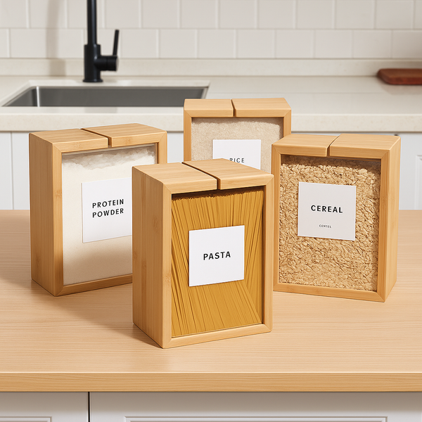 Bamboo Wooden Grain Storage Box