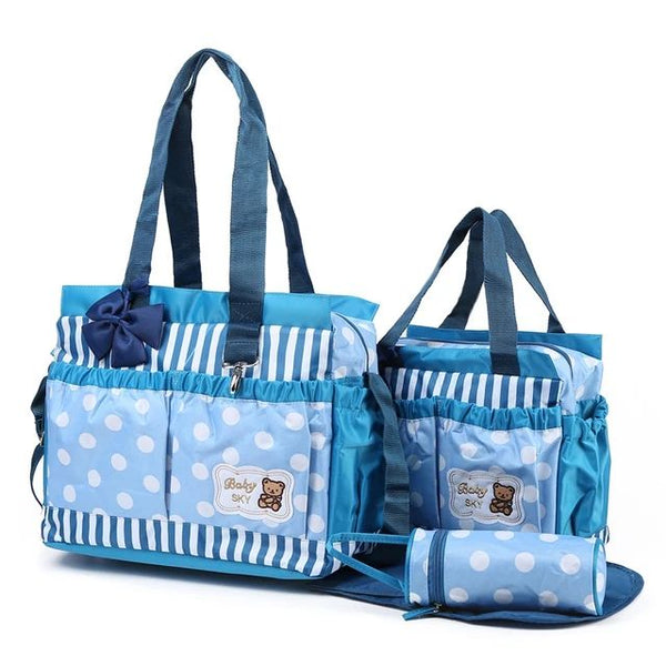 4in1 Polka Dots Baby Bag - Blue