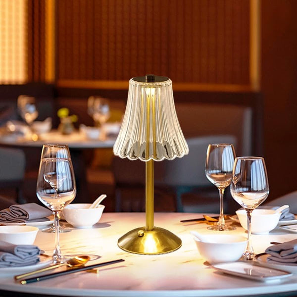 Crystal Table Lamp with Golden Base for Romantic Dining