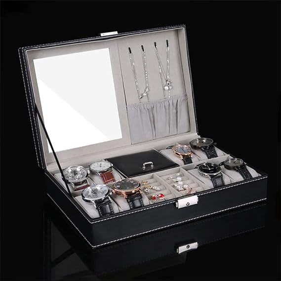 12 Slots Double layer PU Leather Watch Storage Box