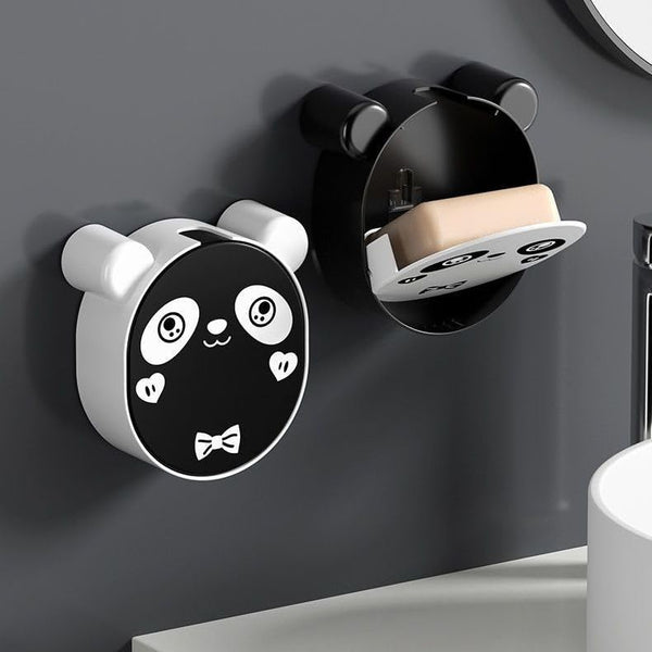 Cute Panda Wall-Mounted Soap Box with Lid