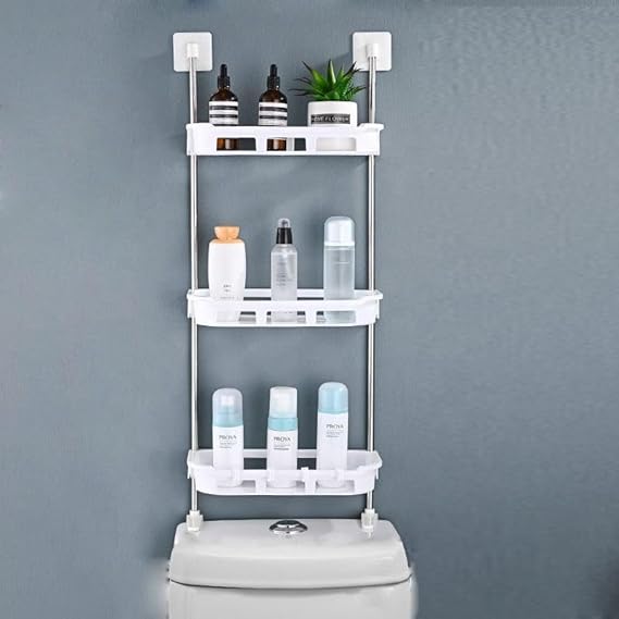 Over the commode storage rack