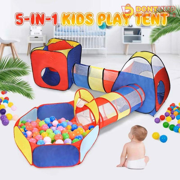 5in1 Multicolor Ball Pit Tunnel Tent House + Free 50 Balls