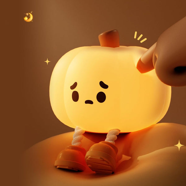 Cute Pumpkin Shaped Night Lamp with Cartoon Face