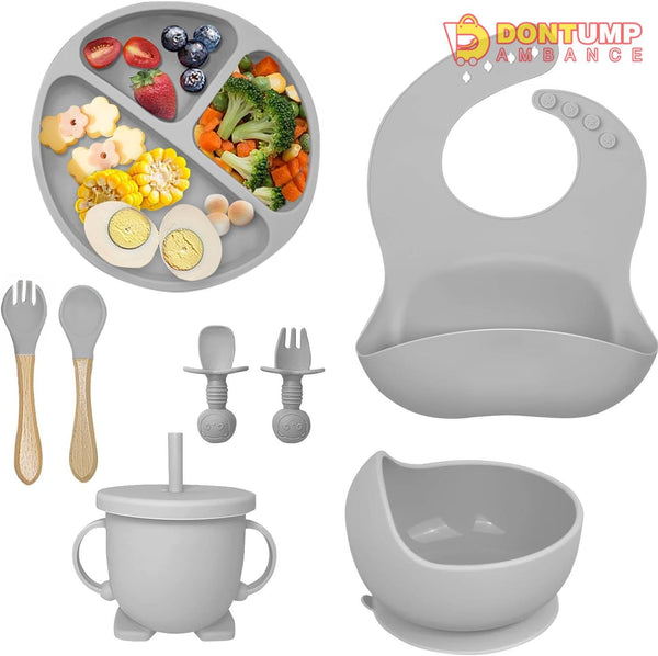 Silicone Utensil/Feeding Set Grey