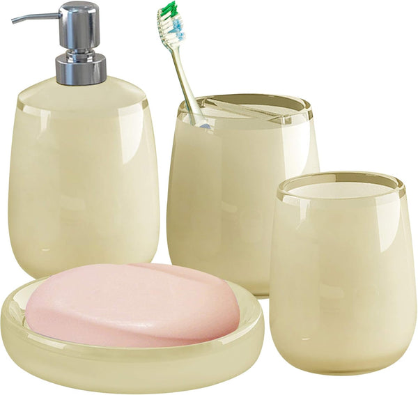 3-Piece Ceramic Bathroom Accessory Set (Soap Dispenser, Tumbler, Soap Dish)