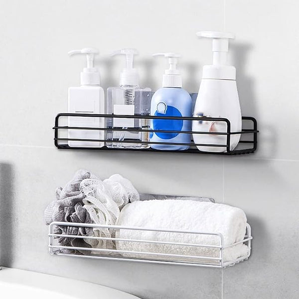 PACK OF 2  Self-adhesive Wall-Mounted Iron Shelf