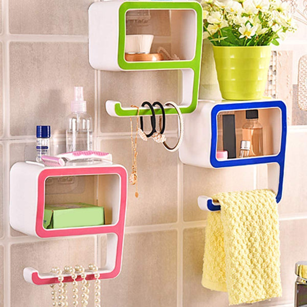 Pink Wall-Mounted Toothbrush and Soap Dispenser Holder Set