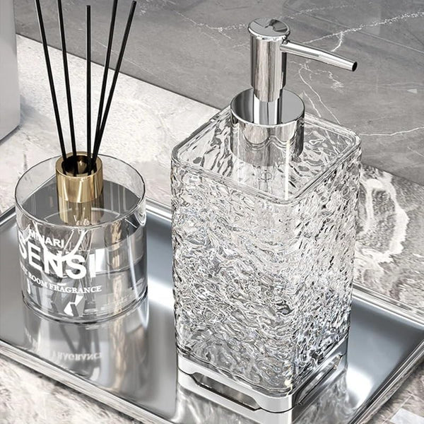 Luxury Textured Glass Soap Dispenser