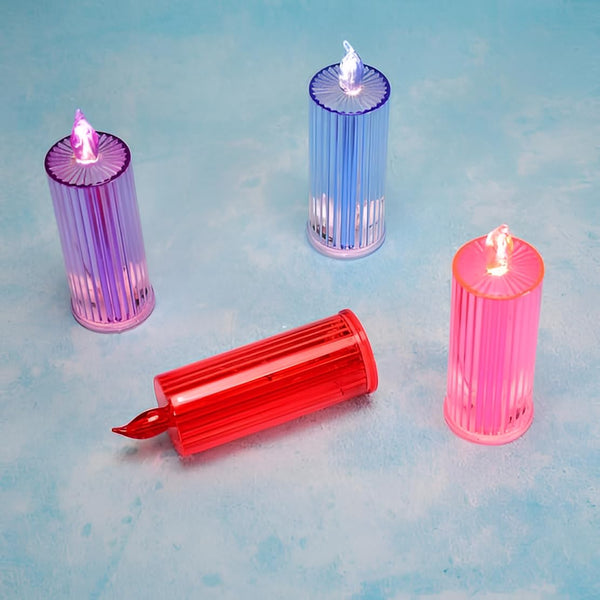 LED Crystal Candle Lights with Warm Flame Effect