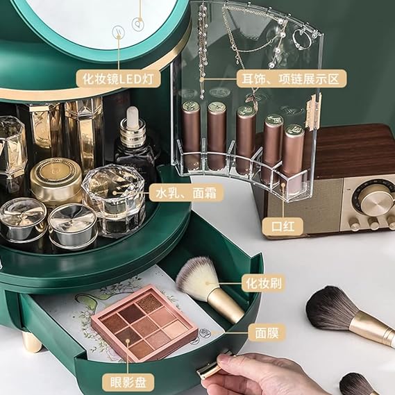 New Cosmetic Storage Box With Mirror with out Led Light