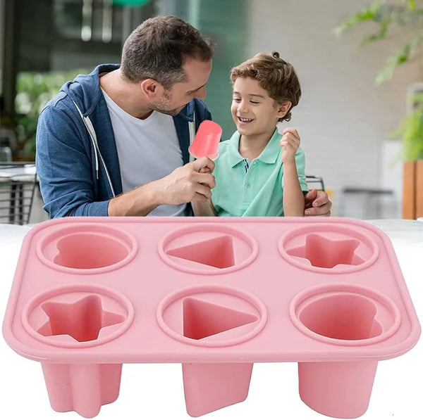 DIY Silicone Popsicle Mold Set with 6 Cavities
