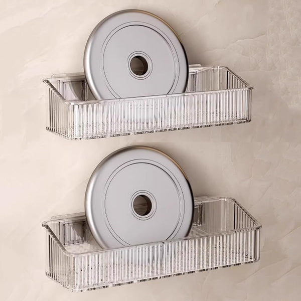 “Wall Mounted Transparent Bathroom Shelf – Acrylic Storage Rack for Toiletries, Lotions & Accessories”