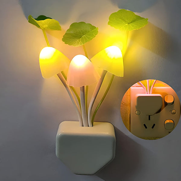 Colorful Mushroom LED Night Lamp with Flower Pot Design