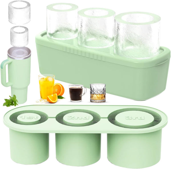 SILICONE CYLINDER ICE CUBE MOLD TRAY – ICE MAKER COMPATIBLE WITH 20-40 OZ STANLEY CUPS & TUMBLERS