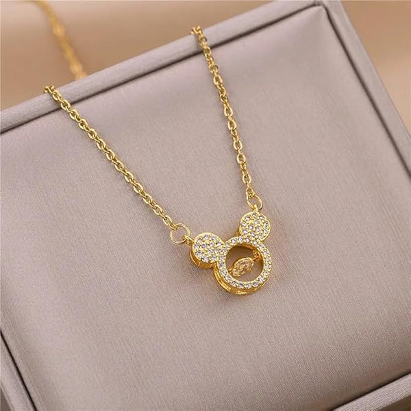 Sparkling Mickey Mouse Silhouette Necklace