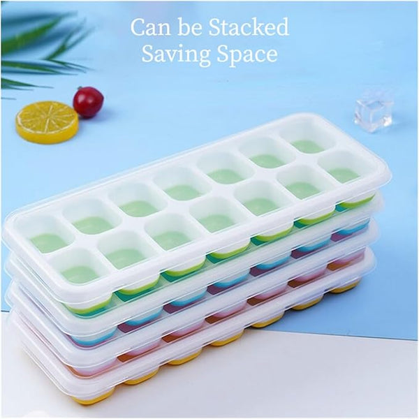 14 Grid Silicone Ice Cube Tray With lid