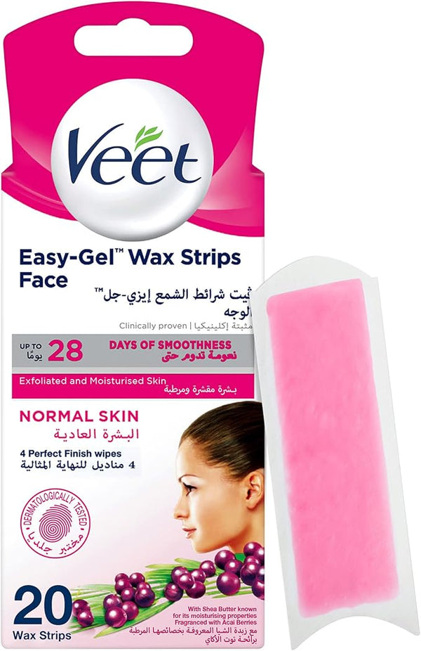 Veet Full Body Waxing Strips Kit for Normal Skin   (20 Wax Straps In One Pack )