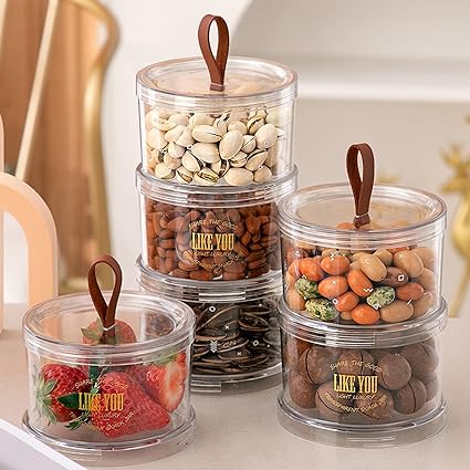 3 PCs set Kitchen Transparent Sealed Jar Cereal Snack Nuts Storage Container