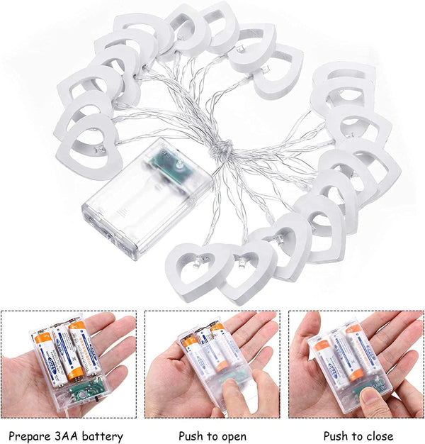 “Heart String Lights – Warm White LED Fairy Lights for Romantic Bedroom, Wedding & Home Décor” 💡❤️