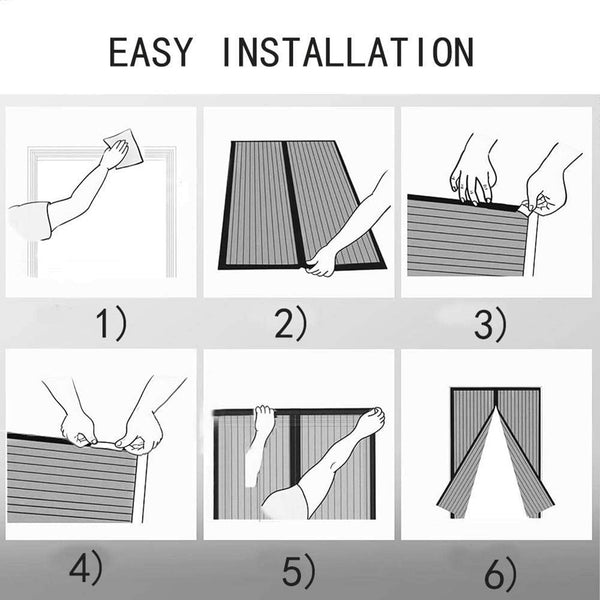Magnetic Screen Door with Full Frame Velcro (Focuses on installation and automatic closure)