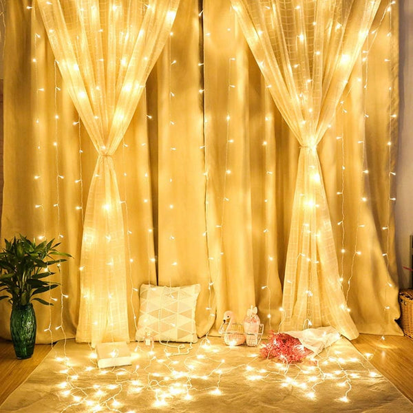 Warm White Curtain String Lights for Home & Party Décor