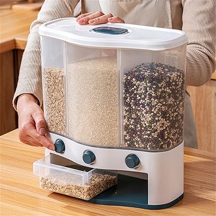 3 Grid Sealed Rice / Beans Storage Box 6 kg