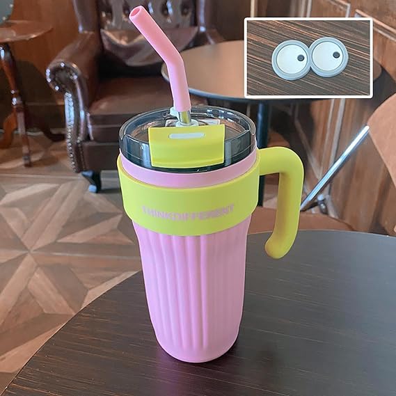 Cup Travel Mug Water Bottle | Travel Mug Cupholder Friendly with 3D Eye Sticker