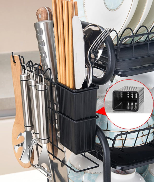 Space-Saving Dish Drainer with Tray