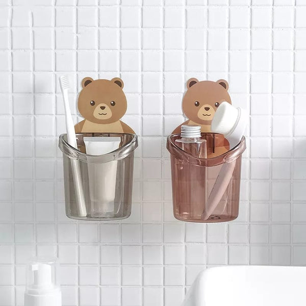 Bear Toothbrush Holder Cup Wall Mounted