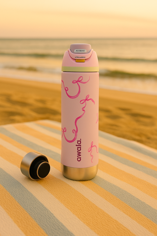 OWALA FREESIP 24OZ WATER BOTTLE - PINK RIBBON WAVES