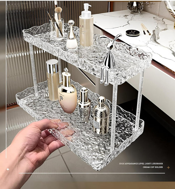 2-Tier Clear Textured Acrylic Organizer Tray