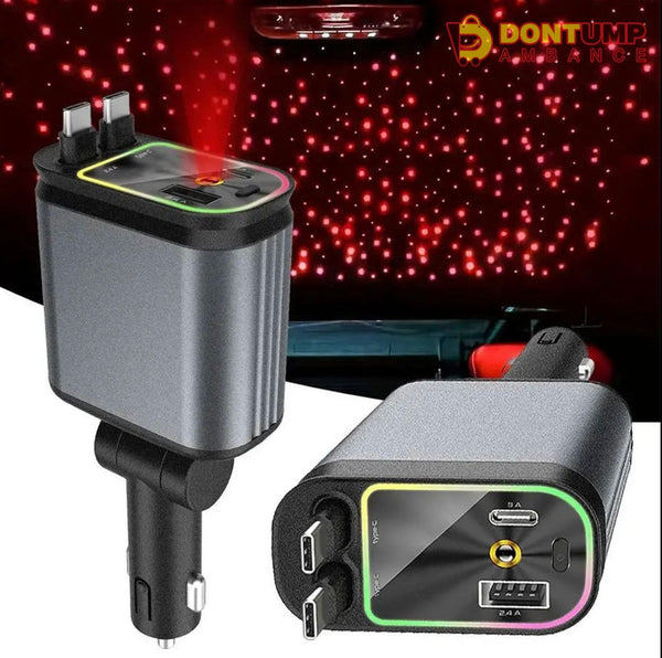 Starlight In Car Roof 4 in 1 Retractable Car Charger