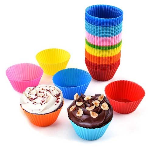 6 Pcs Cup Cake Mould Set Silicone