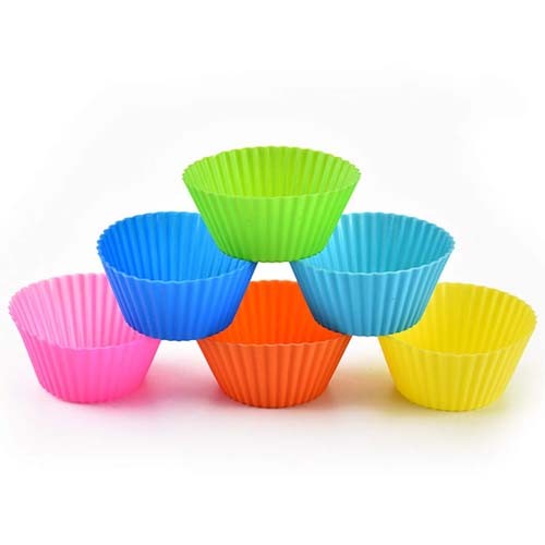 6 Pcs Cup Cake Mould Set Silicone