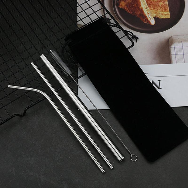 5 Pcs Steel Straws Set Reusable