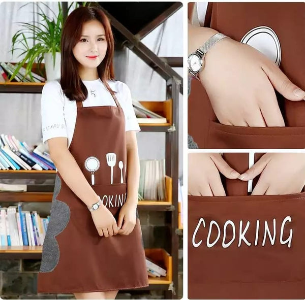 Hand-wiping kitchen Household Cooking Apron Men Women Oil-proof Waterproof